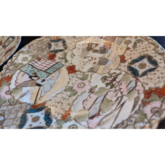 6 Vintage Hand Painted Gold Trim  Japanese Plate - Picture 15 of 16